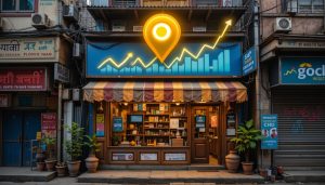 Digital marketer offering SEO services in Sambalpur with growth charts and website analytics on screen