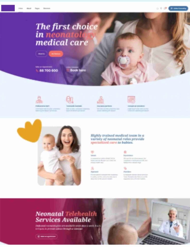 website design for Child doctors