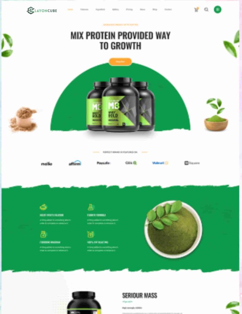 website design for Health Supplement Solution