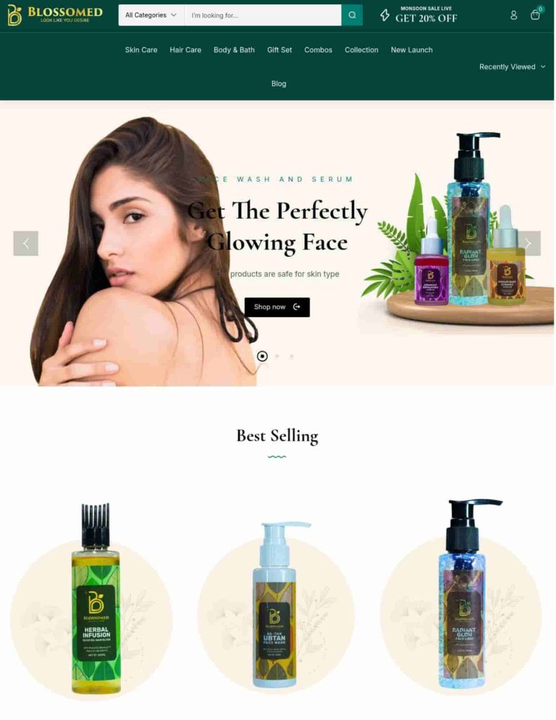 website design for beauty product company