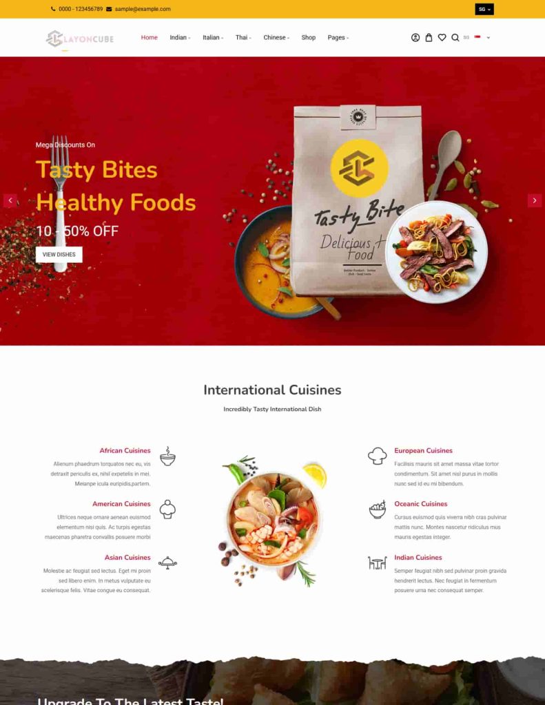 website design for food
