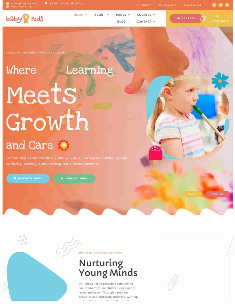 website design for play school