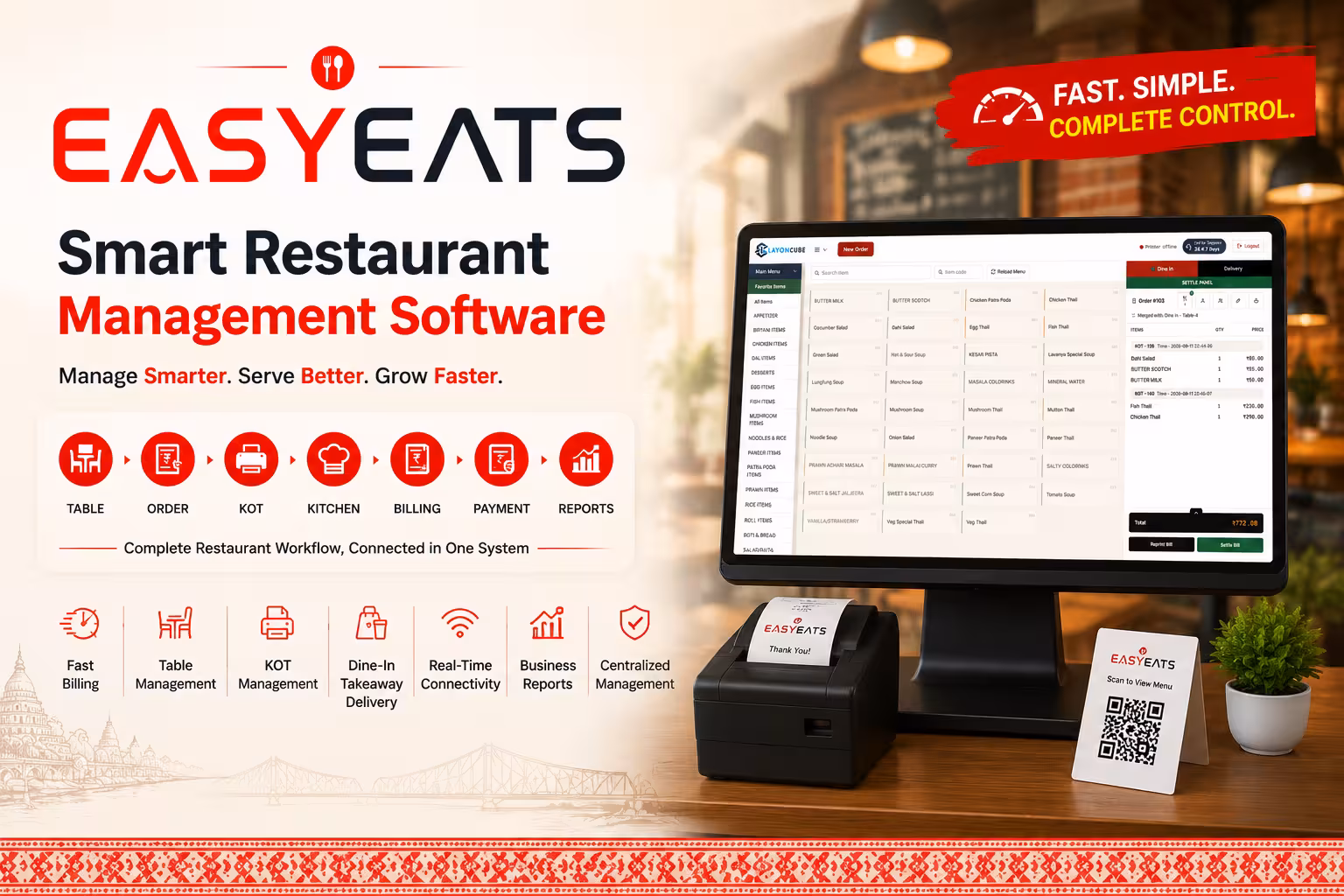 EASYEATS Smart Restaurant Management Software Dashboard